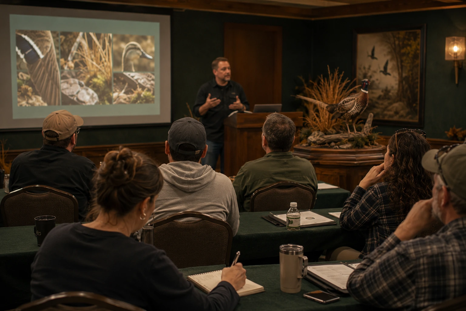 Audience attending a professional seminar presentation.